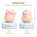 qelzavirox™ Cute Ceramic Lollipop Piggy Cloud Wind-Up Musical Figurine Holiday Gift